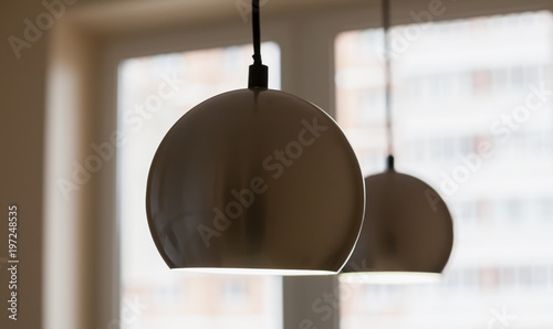Slika na platnu Apartment-repair. Room and lamp spheroidal chromium-plated