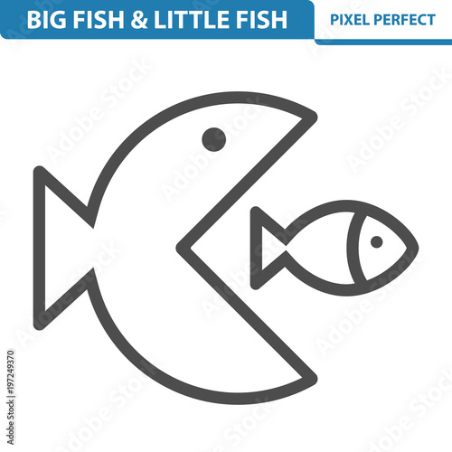 Big fish - little fish Icon. EPS 8 format