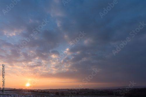 Sonnenuntergang Ackerland