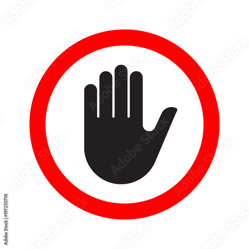 Hand making a stop signal symbol