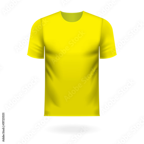 Round neck tee shirt in generic yellow color photo