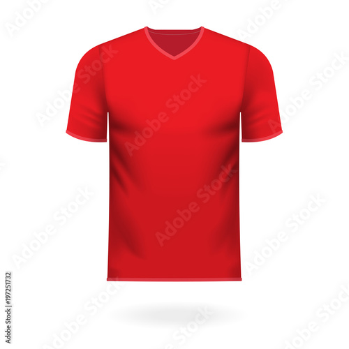 V neck tee shirt in generic red color
