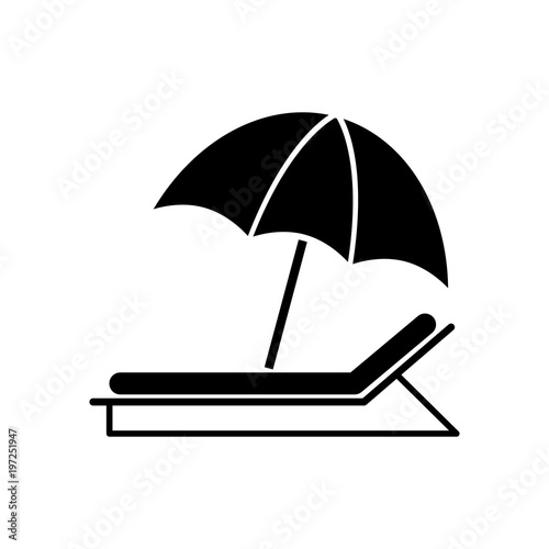 Umbrella sunbed icons