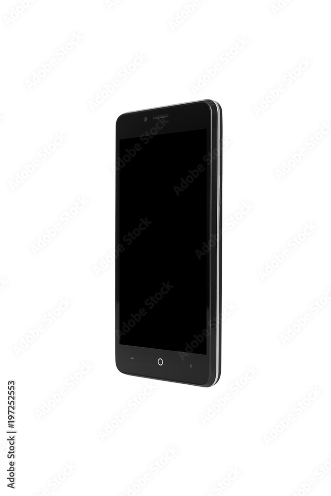 Naklejka premium Isolated new black modern smartphone
