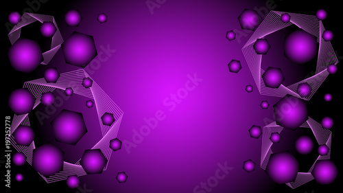 Black and purple background with geometric figures 2