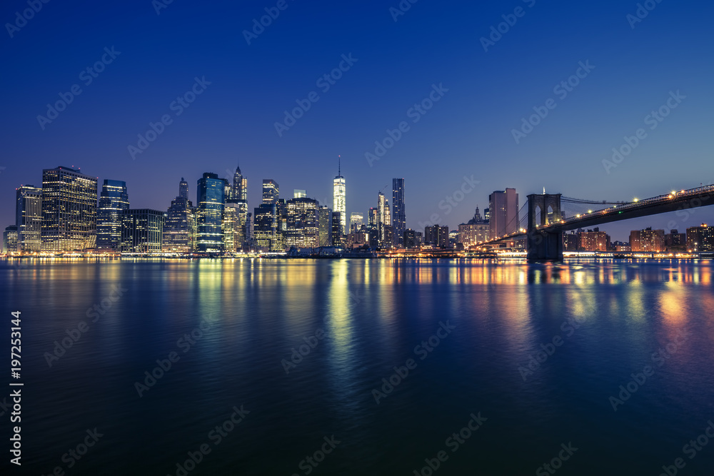 View of Manhattan by night