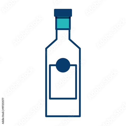 alcohol drink liquor bottle image vector illustration green and blue design