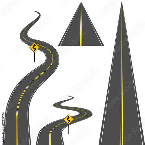 Winidng Two Lane Highway Road Set