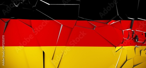 Germany Concept Flag On Broken Cracked Concrete 3D Rendering photo