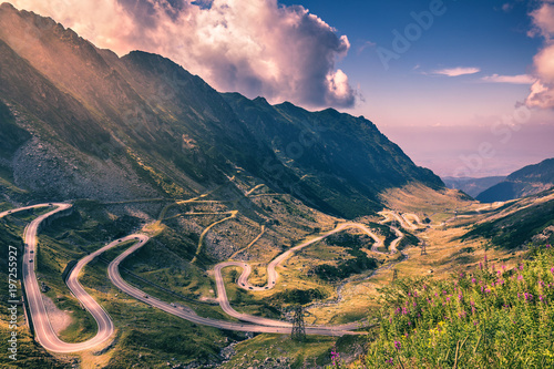 Transfagarasan pass in summer. Crossing Carpathian mountains in Romania, Transfagarasan is one of the most spectacular mountain roads in the world. photo