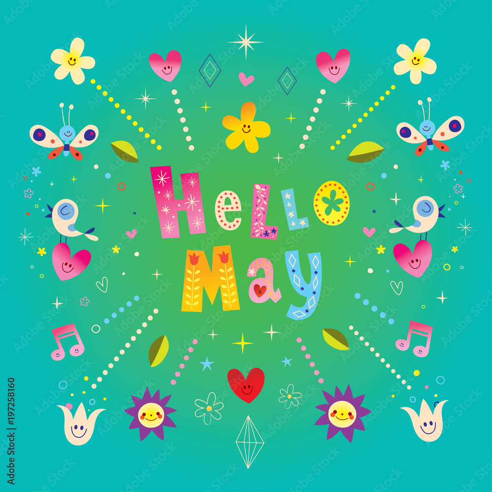 Hello May greeting card