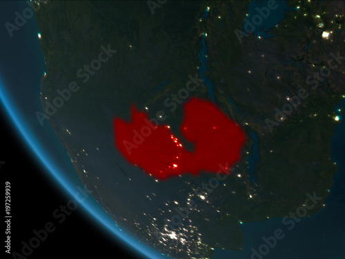 Zambia at night from orbit