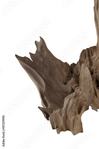 Old piece of wood on a white background, wood texture