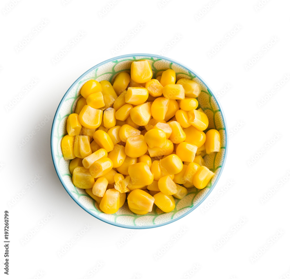 Corn seeds in bowl. Corn seeds in bowl.