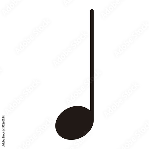 Isolated quarter note. Musical note