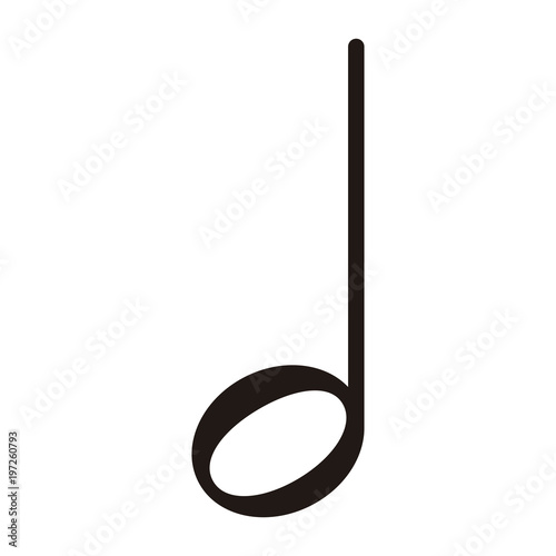 Isolated half note. Musical note