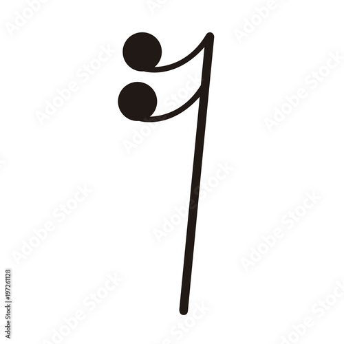 Isolated sixteenth rest note. Musical note