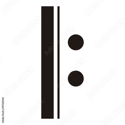 Isolated repeat sign. Musical note