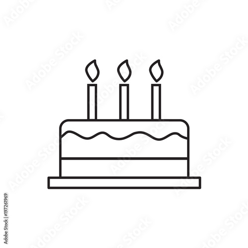 birthday cake icon- vector illustration