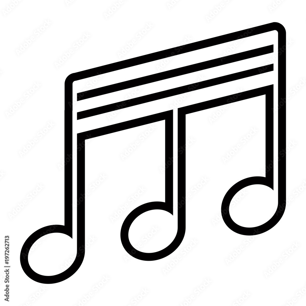 Isolated thirty-second beamed note. Musical note Isolated thirty-second beamed note. Musical note