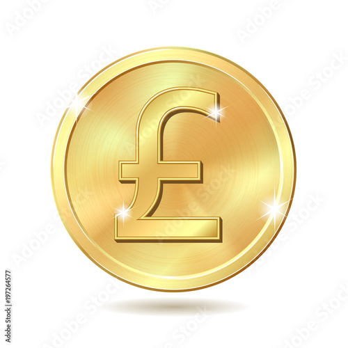 golden coin with pound sterling sign