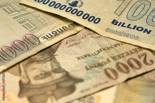 Unique Zimbabwe hyperinflation Banknote one hundred billion Dollars in the Detail, 2008