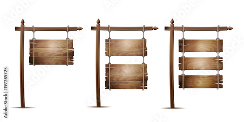 Wooden board sign hanging on a rope