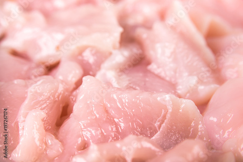 Fresh chicken fillet closeup is ready for cooking