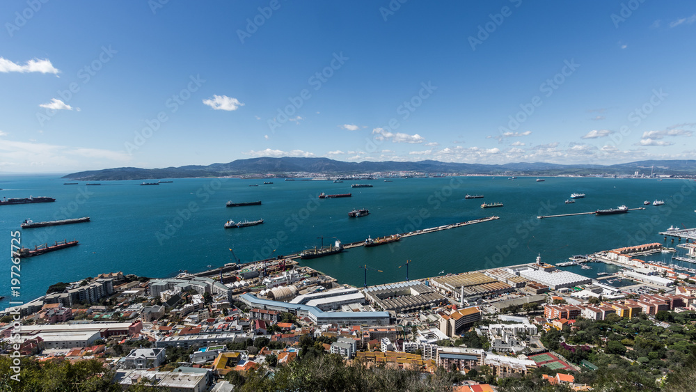 Ships near Gibraltar and Algeciras 