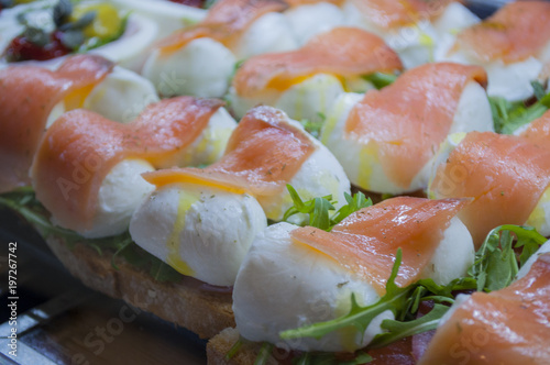 mozzarella and salmon appetizer