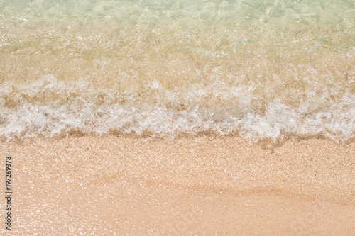 water macro , clean white sand beach closeup -
