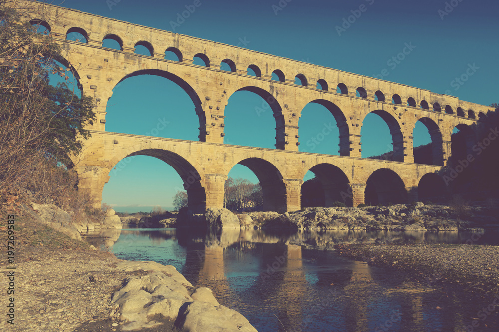 The Pont-du-Gard is famous bridge of France