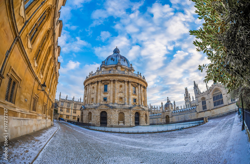 Radcliff camera in Oxford in snowy morning, UK photo