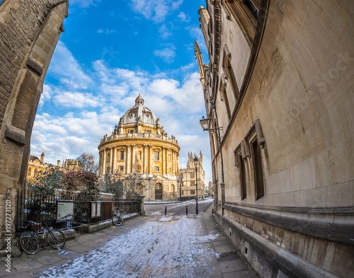 Radcliff camera in Oxford in snowy morning, UK photo