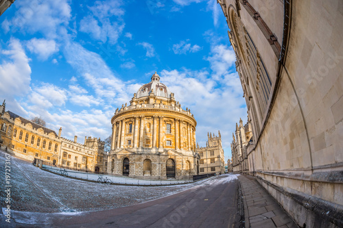 Radcliff camera in Oxford in snowy morning, UK photo
