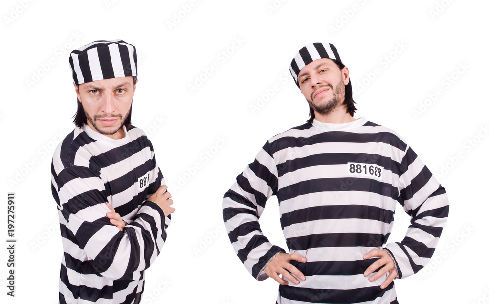 Prison inmate isolated on the white background Prison inmate isolated on the white background