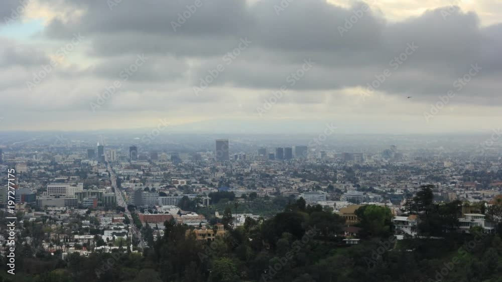 Famous Ennis House above Los Angeles - time lapse Famous Ennis House above Los Angeles - time lapse