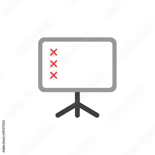 Vector icon concept of three x marks inside presentation board