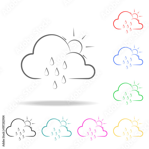 partial rain sign icon. Elements of weather multi colored icons. Premium quality graphic design icon. Simple icon for websites, web design, mobile app, info graphics