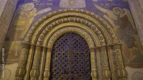 Gate, the front door to the Dormition Cathedral in the Kremlin in Moscow 4k photo