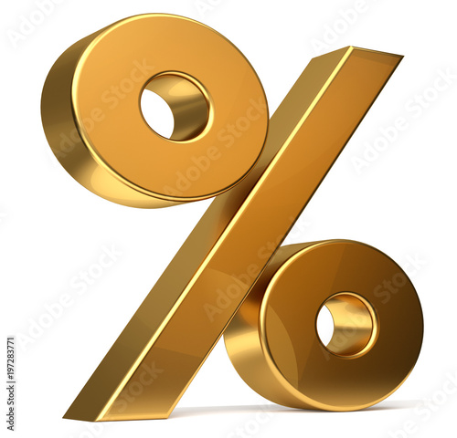 percentage symbol 3d rendering