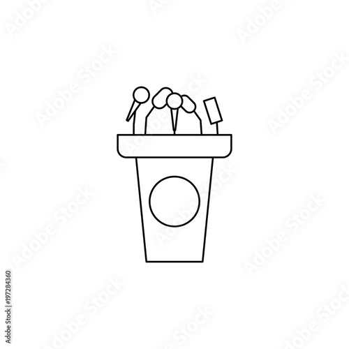 tribune with microphones icon. Elements of elections icon. Premium quality graphic design. Signs and symbol collection icon for websites, web design, mobile app, info graphics