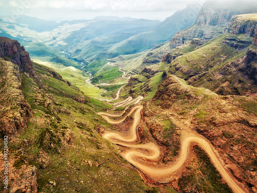 Sani Pass down into South Africa photo