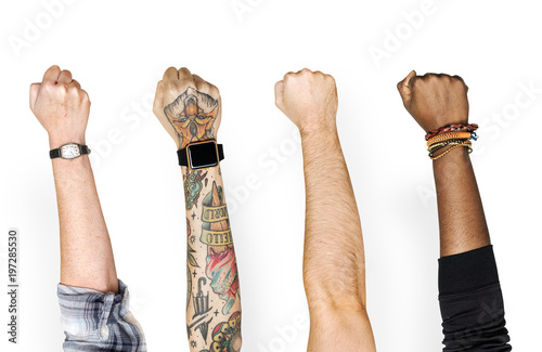 Obraz na plátne Different people showing their arms