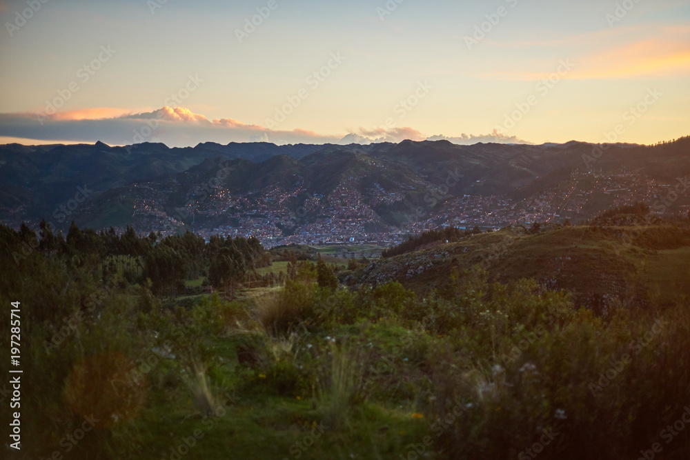 Naklejka premium Cusco town cityscape