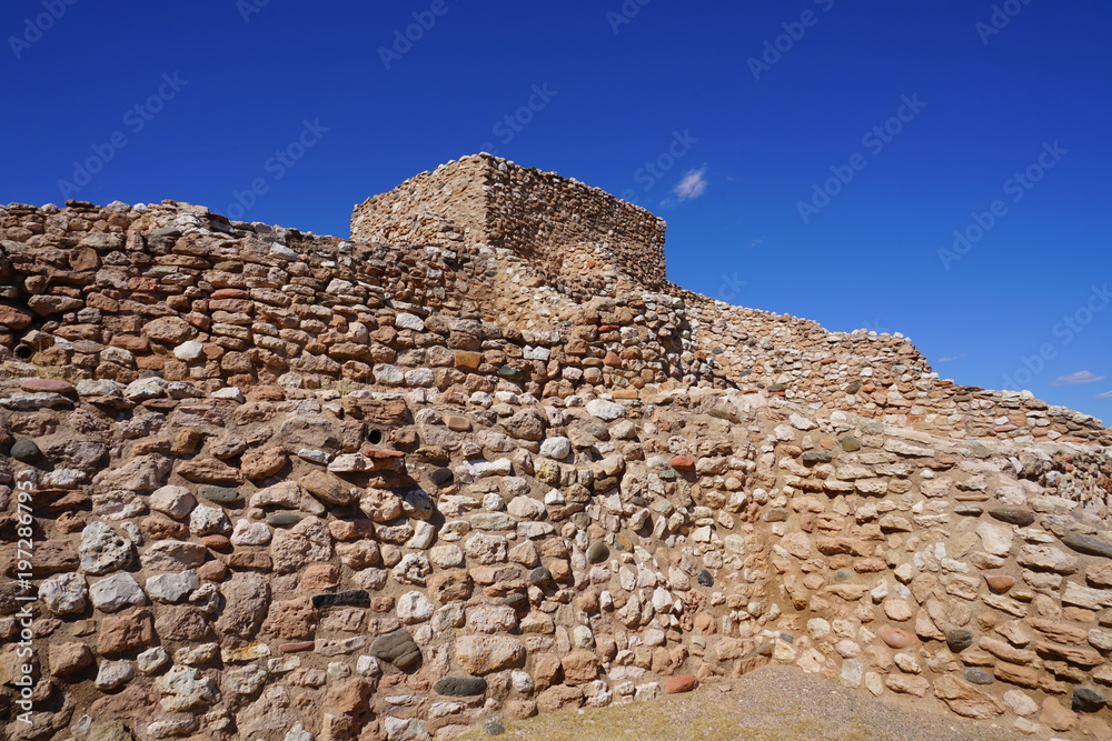 View of the Tuzigoot National Monument, a pueblo ruin on the National Register of Historic Places in Yavapai County, Arizona