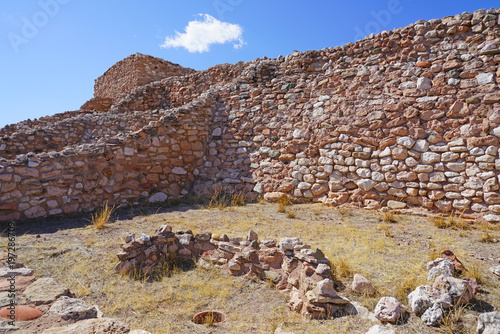 View of the Tuzigoot National Monument, a pueblo ruin on the National Register of Historic Places in Yavapai County, Arizona photo