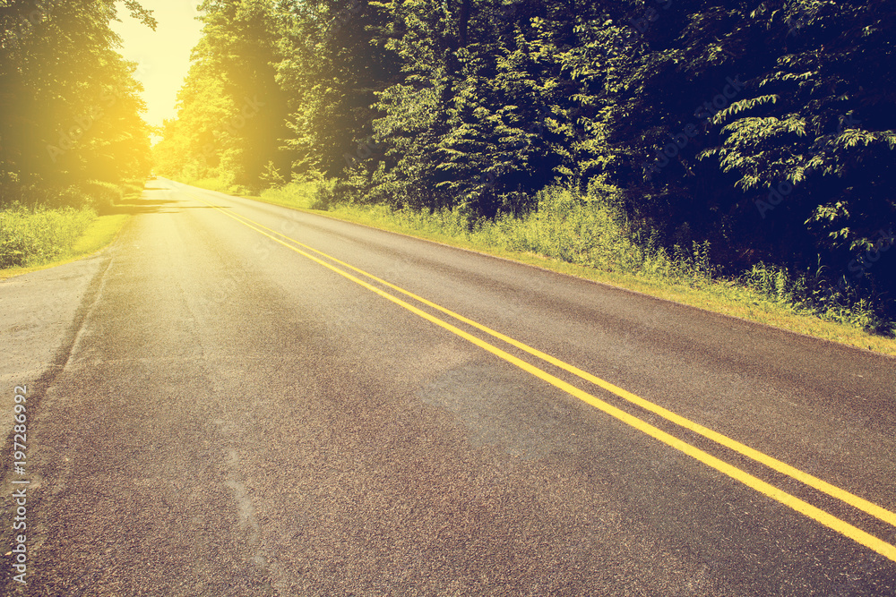 Naklejka premium American Country Road Side View