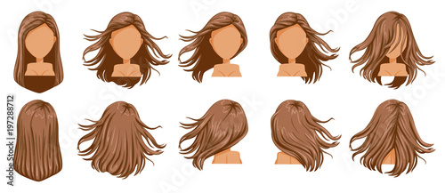 Canvas-taulu Hair blown women set
