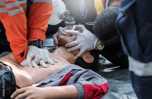 Obraz na płótnie CPR First Aid Training Concept